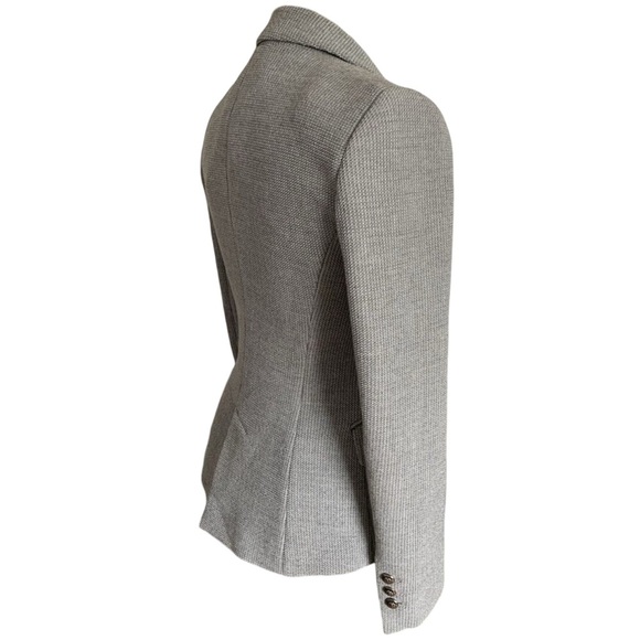 Zara Gray Blazer textured Jacket medium - Picture 6 of 9